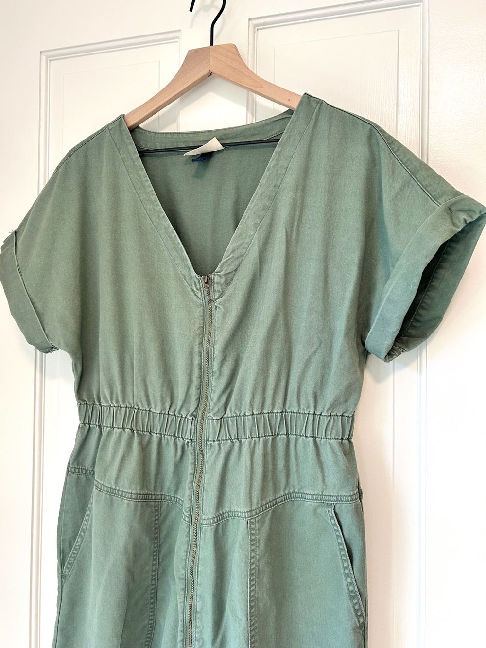 Universal Thread Olive Green Full Zip Front Utility Mini Dress - Size Medium - Picture 5 of 8